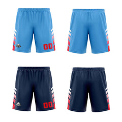 Benutzerdefinierte Hellblau Marineblau Rot Reversible Basketball Jersey Personalisierte Print Name Nummer Logo