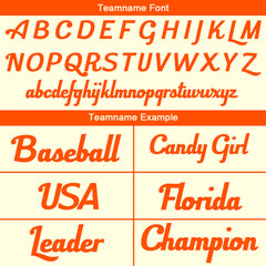 Benutzerdefinierte Authentisch Baseball-Trikot Creme-Orange