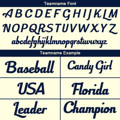 Benutzerdefinierte Authentisch Baseball-Trikot Creme-Marine