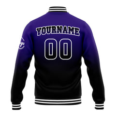 Benutzerdefinierte Verlauf Varsity-Jacke. Letterman-Jacke Lila Schwarz