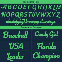 Benutzerdefinierte Authentisch Baseball-Trikot Marine-Grün