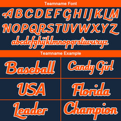 Benutzerdefinierte Authentisch Baseball-Trikot Marine-Orange