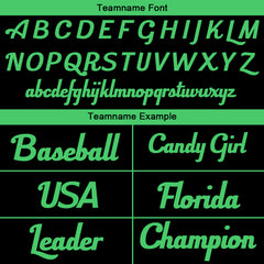 Benutzerdefinierte Authentisch Baseball-Trikot Schwarz-Grün