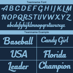 Benutzerdefinierte Authentisch Baseball-Trikot Marine-Hellblau