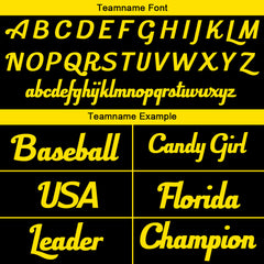 Benutzerdefinierte Authentisch Baseball-Trikot Schwarz Gelb