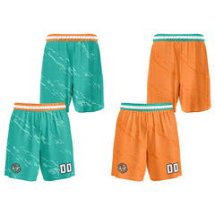 Benutzerdefinierte Teal Orange Reversible Basketball Jersey Personalisierte Print Name Nummer Logo