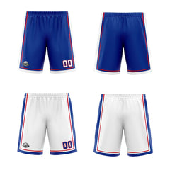 Benutzerdefinierte Royal Weiß Reversible Basketball Jersey Personalisierte Print Name Nummer Logo