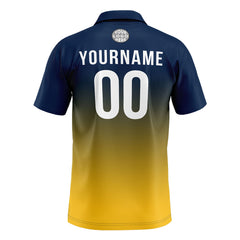 Benutzerdefinierte Marine Gelb Fußball Polo-Shirts Fügen Sie Ihr Einzigartiges hinzu Logo/Name/Nummer