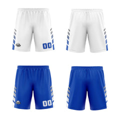 Benutzerdefinierte Weiß Blau Grau Reversible Basketball Jersey Personalisierte Print Name Nummer Logo