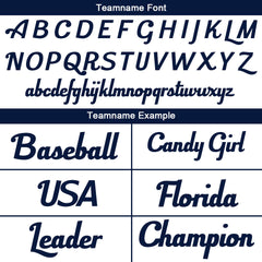 Benutzerdefinierte Authentisch Baseball-Trikot Weiß-Marine