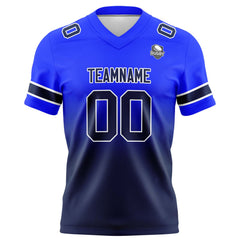Benutzerdefinierte Königsblau & Marineblau Gradient Fußball Trikots Personalisierter Name Nummer Logo