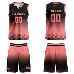 Benutzerdefinierter Schwarz Rosa Farbverlauf Basketball Jersey Uniform Anzug gedruckt Ihr Logo Name Nummer