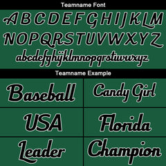 Benutzerdefinierte Authentisch Baseball-Trikot Dunkelgrün-Schwar