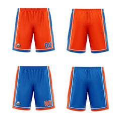 Benutzerdefinierte Orange Blau Weiß Reversible Basketball Jersey Personalisierte Print Name Nummer Logo