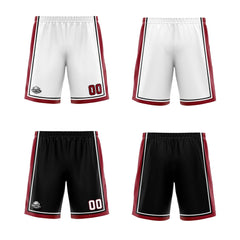 Benutzerdefinierte Weiß Schwarz Rot Reversible Basketball Jersey Personalisierte Print Name Nummer Logo