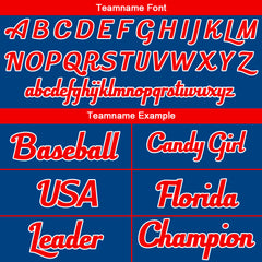 Benutzerdefinierte Authentisch Baseball-Trikot königlich-Rot