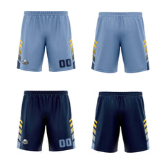 Benutzerdefinierte Hellblau Marinegelb Reversible Basketball Jersey Personalisierte Print Name Nummer Logo