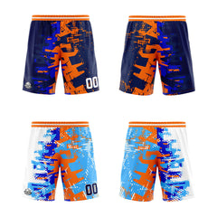 Benutzerdefinierte Reversible Basketball Jersey Personalisierte Print Name Nummer Logo Royal&Orange