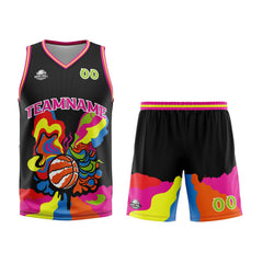 Benutzerdefinierter Schwarz Basketball Jersey Uniform Anzug gedruckt Ihr Logo Name Nummer