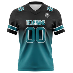 Benutzerdefinierte Schwarz Grün Gradient Fußball Trikots Personalisierter Name Nummer Logo