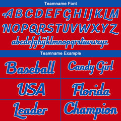 Benutzerdefinierte Authentisch Baseball-Trikot Rot-königlich