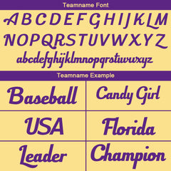 Benutzerdefinierte Authentisch Baseball-Trikot Gold- Lila