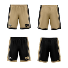 Benutzerdefinierte Gold Schwarz Reversible Basketball Jersey Personalisierte Print Name Nummer Logo