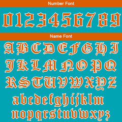 Benutzerdefinierte Varsity-Jacke. Letterman-Jacke für Männer, Frauen und Jugendliche Teal Orange