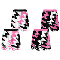 Benutzerdefinierte Weiß Schwarz Rosa Reversible Basketball Jersey Personalisierte Print Name Nummer Logo