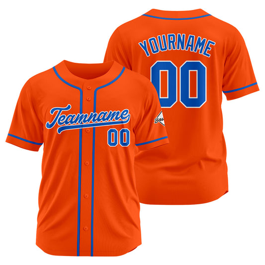 Benutzerdefinierte Authentisch Baseball-Trikot Orange-königlich
