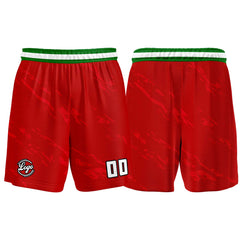 Benutzerdefinierter Rot Grün Basketball Jersey Uniform Anzug gedruckt Ihr Logo Name Nummer