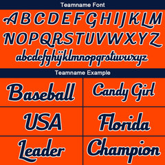 Benutzerdefinierte Authentisch Baseball-Trikot Orange-Marine