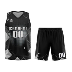 Benutzerdefinierter Schwarz Basketball Jersey Uniform Anzug gedruckt Ihr Logo Name Nummer