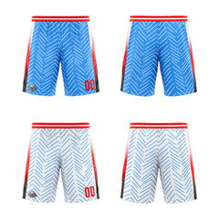 Benutzerdefinierte Reversible Basketball Jersey Personalisierte Print Name Nummer Logo Chevron-Hellblau&Weiß