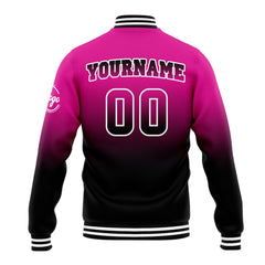 Benutzerdefinierte Verlauf Varsity-Jacke. Letterman-Jacke Rose Schwarz