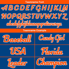 Benutzerdefinierte Authentisch Baseball-Trikot Royal-Orange