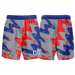 Benutzerdefinierter Grau Blau Rot Basketball Jersey Uniform Anzug gedruckt Ihr Logo Name Nummer