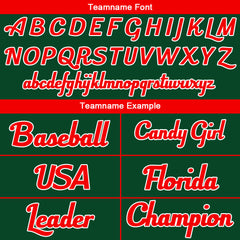 Benutzerdefinierte Authentisch Baseball-Trikot Dunkel Grün-Rot