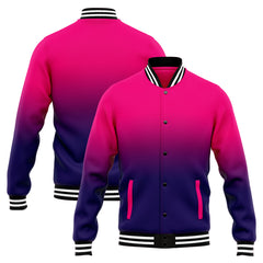 Benutzerdefinierte Verlauf Varsity-Jacke. Letterman-Jacke Rose Dunkelviolett