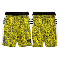 Benutzerdefinierter Schwarz Gelb Basketball Jersey Uniform Anzug gedruckt Ihr Logo Name Nummer