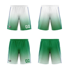 Benutzerdefinierte Weiß Grün Blau Reversible Basketball Jersey Personalisierte Print Name Nummer Logo