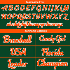 Benutzerdefinierte Authentisch Baseball-Trikot Dunkelgrün-Orange