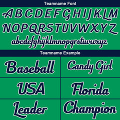 Benutzerdefinierte Authentisch Baseball-Trikot Grün-Marine