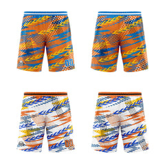 Benutzerdefinierte Orange Blau Reversible Basketball Jersey Personalisierte Print Name Nummer Logo