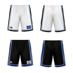 Benutzerdefinierte Weiß Schwarz Royal Reversible Basketball Jersey Personalisierte Print Name Nummer Logo