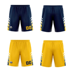 Benutzerdefinierte Marineblau Gelb Weiß Reversible Basketball Jersey Personalisierte Print Name Nummer Logo