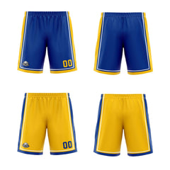 Benutzerdefinierte Royal Gelb Weiß Reversible Basketball Jersey Personalisierte Print Name Nummer Logo