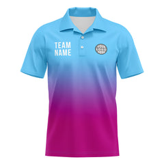 Benutzerdefinierte Hellblau Rosa Lila Fußball Polo-Shirts Fügen Sie Ihr Einzigartiges hinzu Logo/Name/Nummer