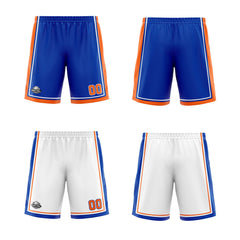 Benutzerdefinierte Royal Weiß Orange Reversible Basketball Jersey Personalisierte Print Name Nummer Logo