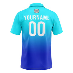 Benutzerdefinierte Hellblau Blau Fußball Polo-Shirts Fügen Sie Ihr Einzigartiges hinzu Logo/Name/Nummer